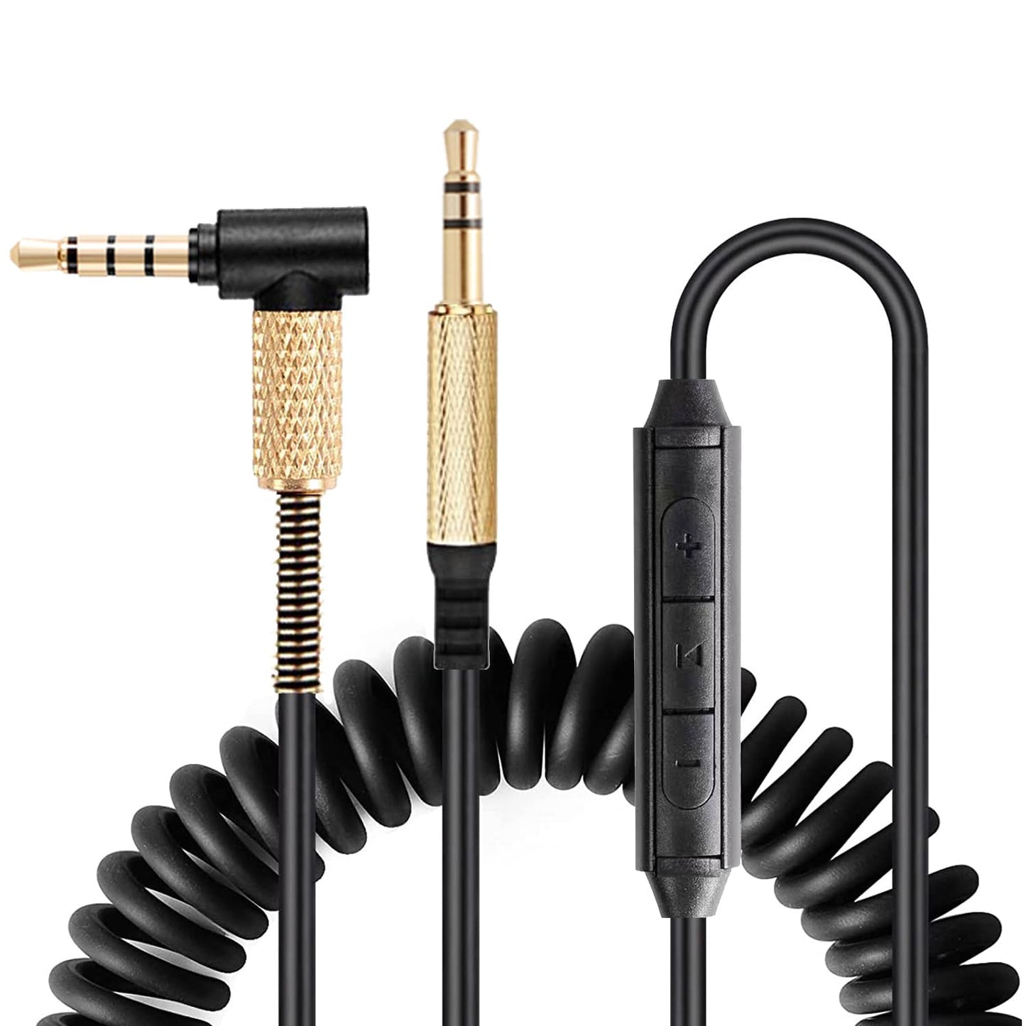 FAAEAL Major3 Coiled Audio Cable Compatible with Marshall Major2 Major4 Beats Studio3 Solo3 Solo4 Headsets 3.5mm in-line Mic Volume Control Headphone…