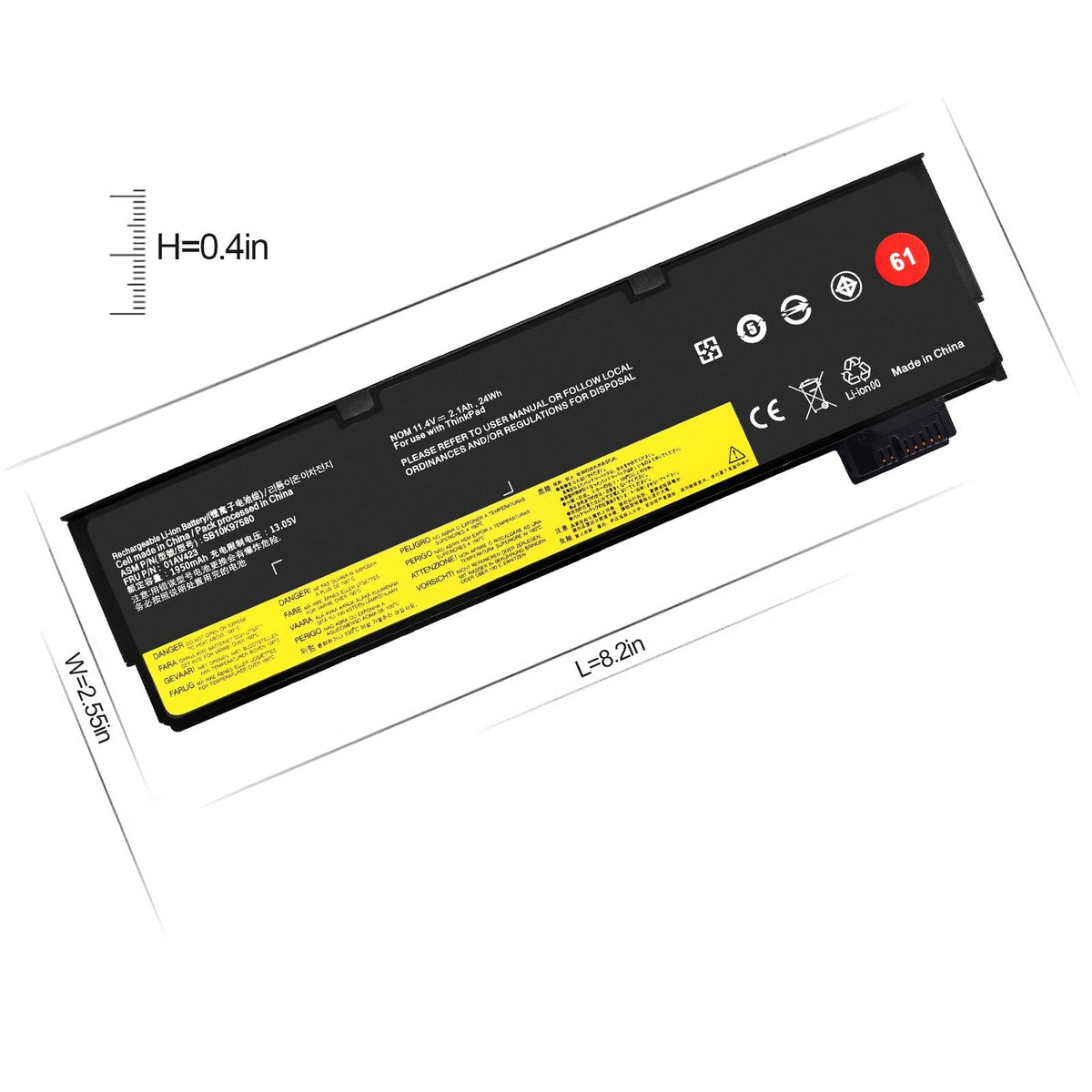 ESTENGPRO 01AV423 01AV424 ThinkPad T470 Laptop Battery SB10K97580 Replacement for ThinkPad T480 T470 T580 T570 P51S P52S A485 A475 TP25 Series