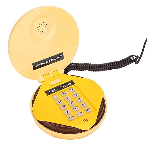 Wired Landline Hamburger Phone,Novelty Emulational Hamburger Telephone Wire Landline Phone,Home Restaurant Hotel Office Decoration Kids Gift
