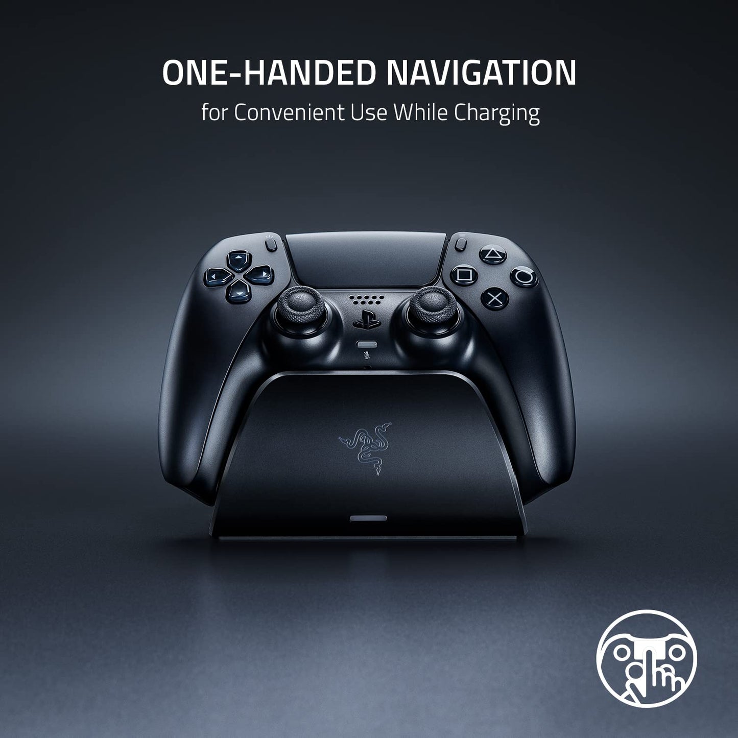 Razer Quick Charging Stand for PlayStation 5: Quick Charge - Curved Cradle Design - Matches PS5 DualSense Wireless Controller - One-Handed Navigation
