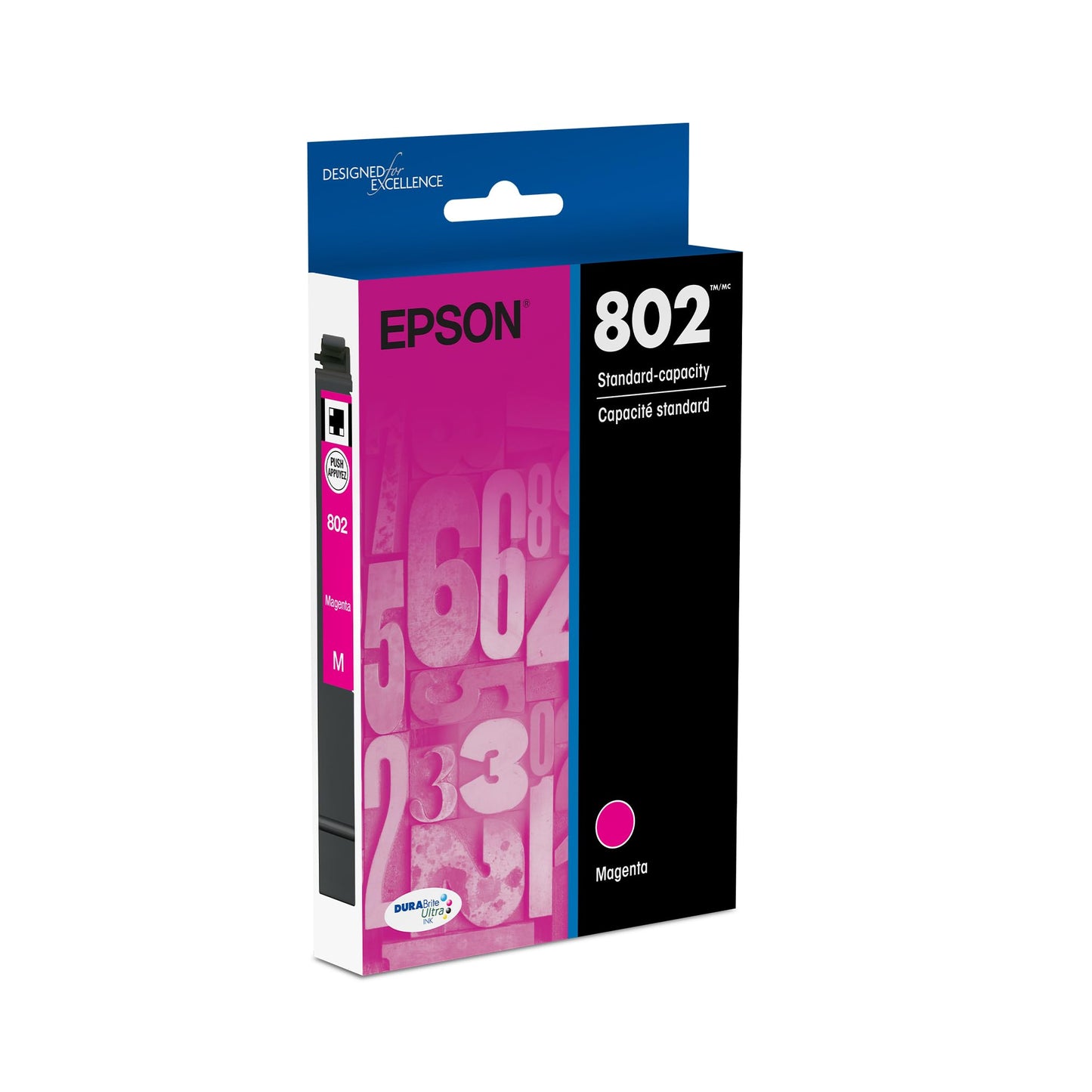 EPSON 802 DURABrite Ultra Ink Standard Capacity Magenta Cartridge (T802320-S) Works with WorkForce Pro WF-4720, 4730, 4734, 4740