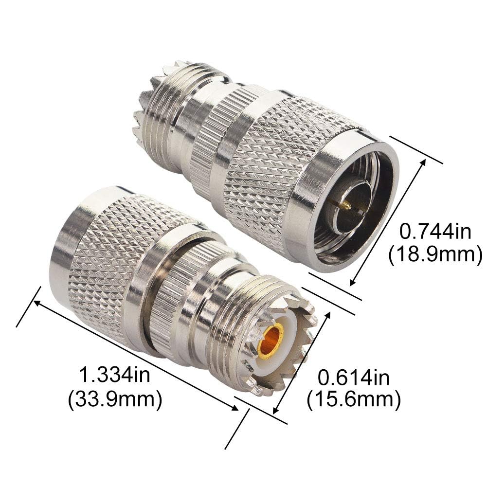 Boobrie N Male to UHF Female SO-239 Connector SO239 Jack to N-Type RF Coaxial Coax Cable Adapter for Antenna/Wireless LAN Device/WiFi/Radio/Coaxial…
