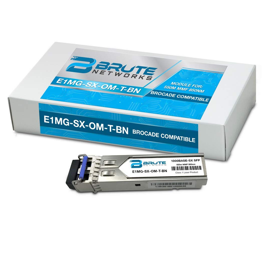 Brute Networks E1MG-SX-OM-T-BN - 1000BASE-SX 550m MMF 850nm SFP Transceiver (Compatible with OEM PN# E1MG-SX-OM-T)