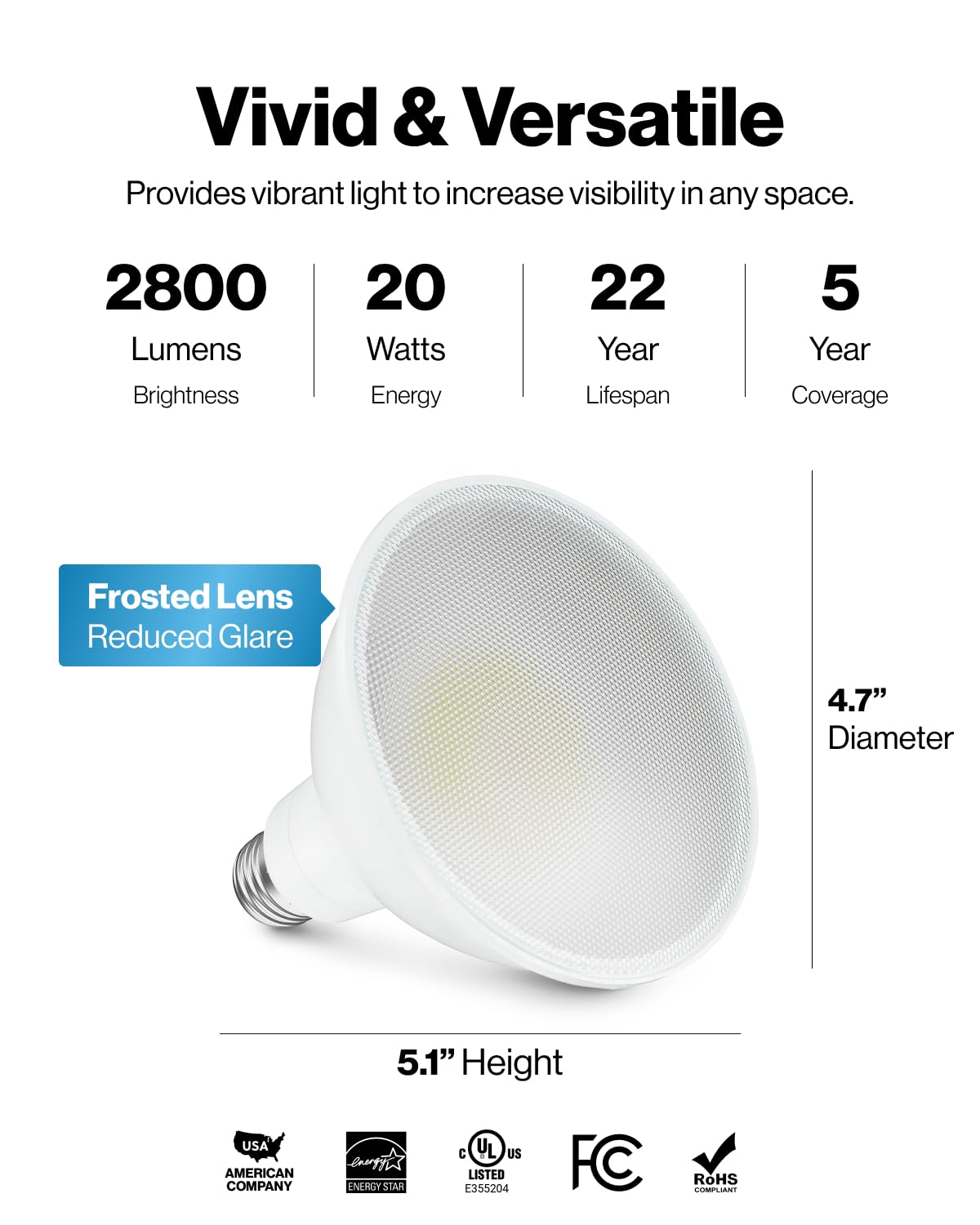 Sunco 12 Pack PAR38 LED Flood Light Bulb, 20W=250W, Dimmable, Waterproof