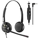 Phone Headset 2.5mm with Noise Canceling Microphone & Mute Switch, Comfort Fit Telephone Headset for Panasonic VTech AT&T Uniden RCA Cisco Gigaset