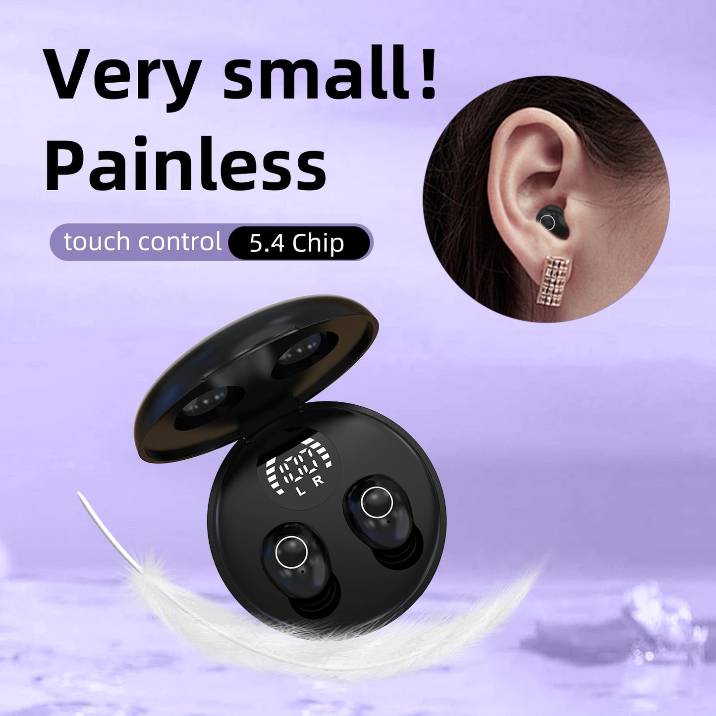 Honcas Mini Invisible Earbuds for Work and Sleep - Best Small Earbuds for Small Ear Canals