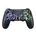 mone Wireless Controller for PS4/PS4 Pro/PS4 Slim & PC - Black Lightning Pattern RGB Illumination, Hall Effect Joystick, Dual Vibration, 6 - Axis