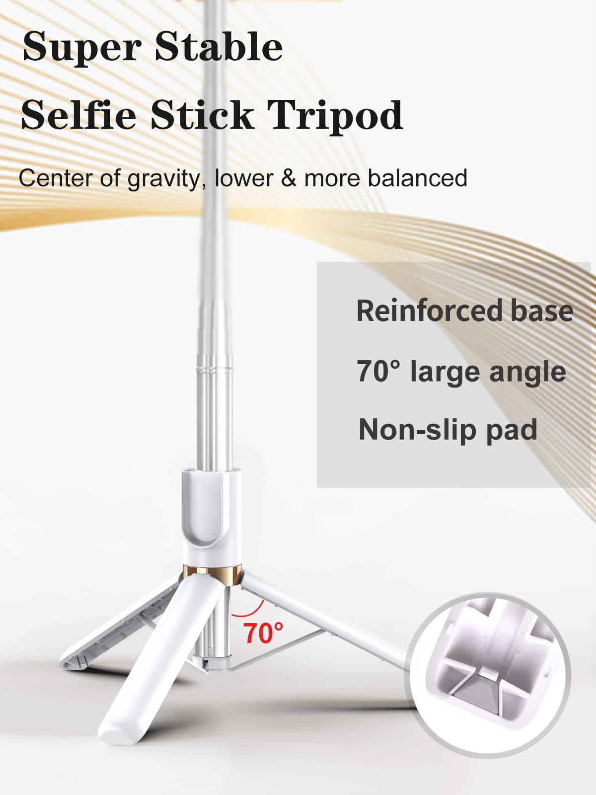 Selfie Stick Tripod with Wireless Remote, 46'' Cellphone Selfie Stick Tripod with LED Fill Light, for iPhone 16/15/14/14 pro/13/13 Pro/12/11/11 Pro/XS