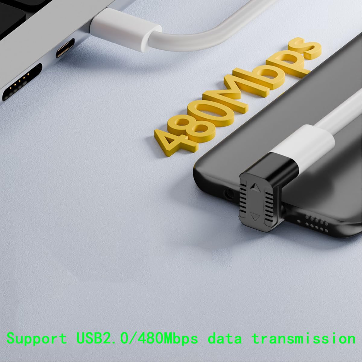 ZJKJHJY 360Degree Angled Type USB-C USB2.0 Type C Female to Micro USB Male Power Data Adapter,3 Pack