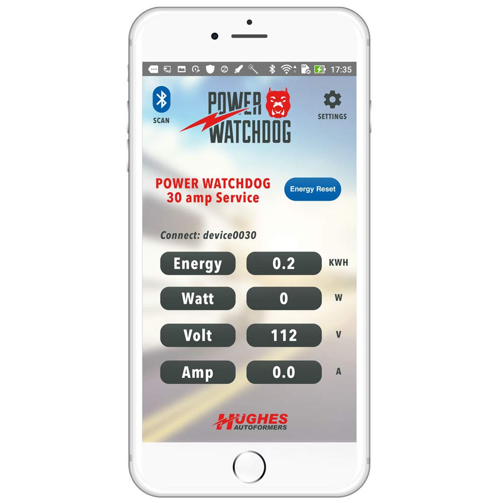 Power Watchdog PWD30, Bluetooth Surge Protector, 30 Amp, Portable, 14 Inch