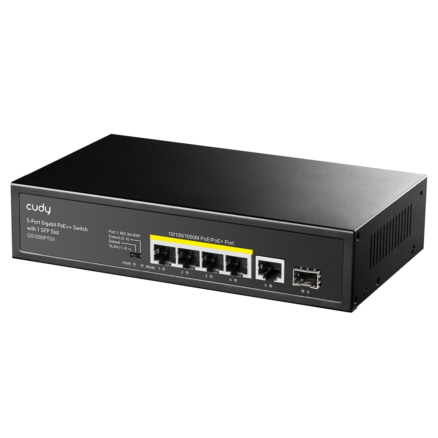 Cudy GS1005P 5 Port Gigabit PoE Switch, 4 PoE+ @60W, Desktop/Wall, Plug and Play, Sturdy Metal w/ Shielded Ports, Fanless, Traffic Optimization