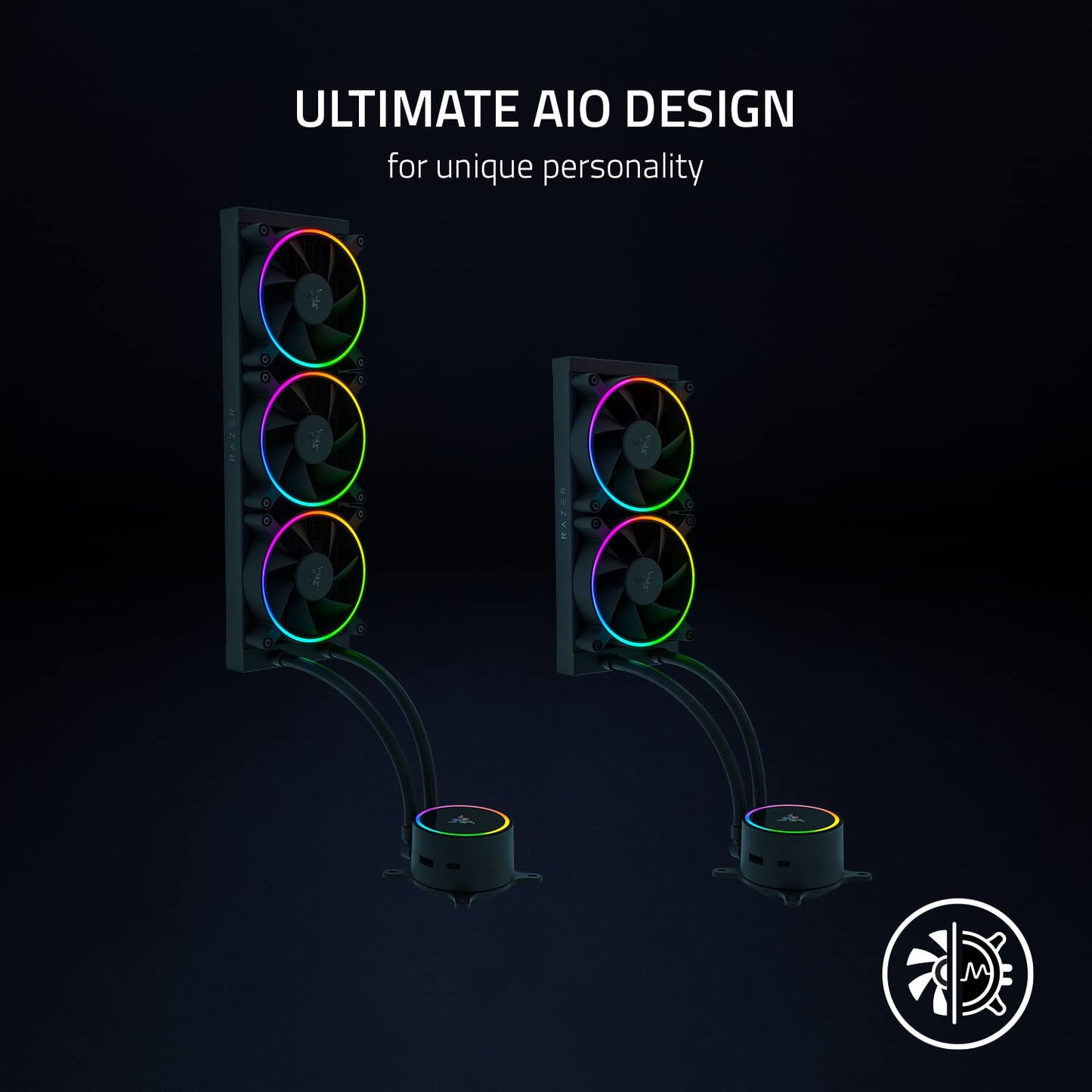Razer Hanbo Chroma RGB All in One Liquid Cooler aRGB Pump Cap: AIO Design - Quiet, Powerful aRGB Fans - PWM Fan Controller Support - Intel LGA 115X