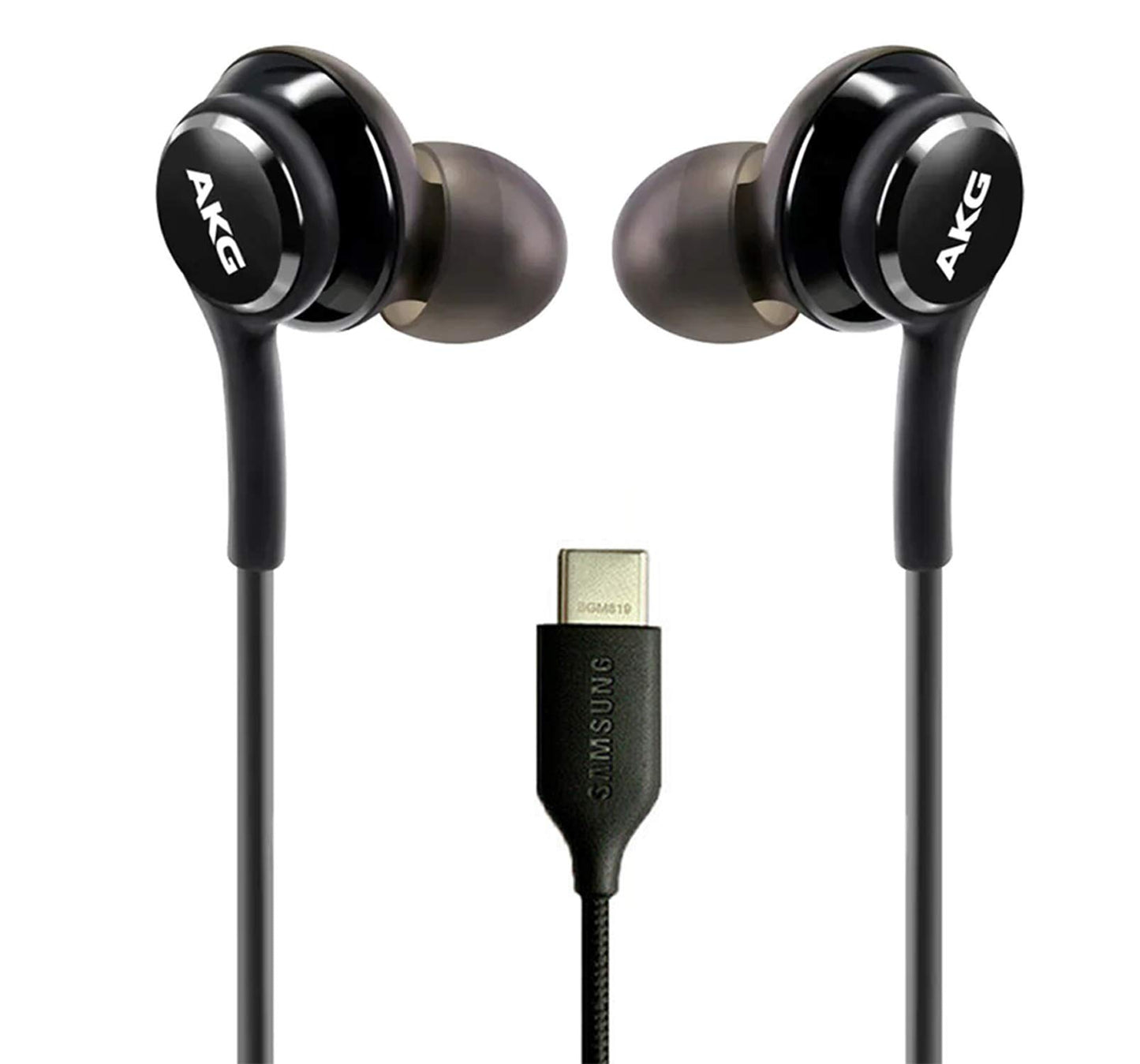 AKG Wired In-Ear Earbuds with Mic USB-C Earbuds with Braided Cable Compatible with Samsung Galaxy S24 Ultra, S24+, S23, S22, S21, S10, S10E & iPhone