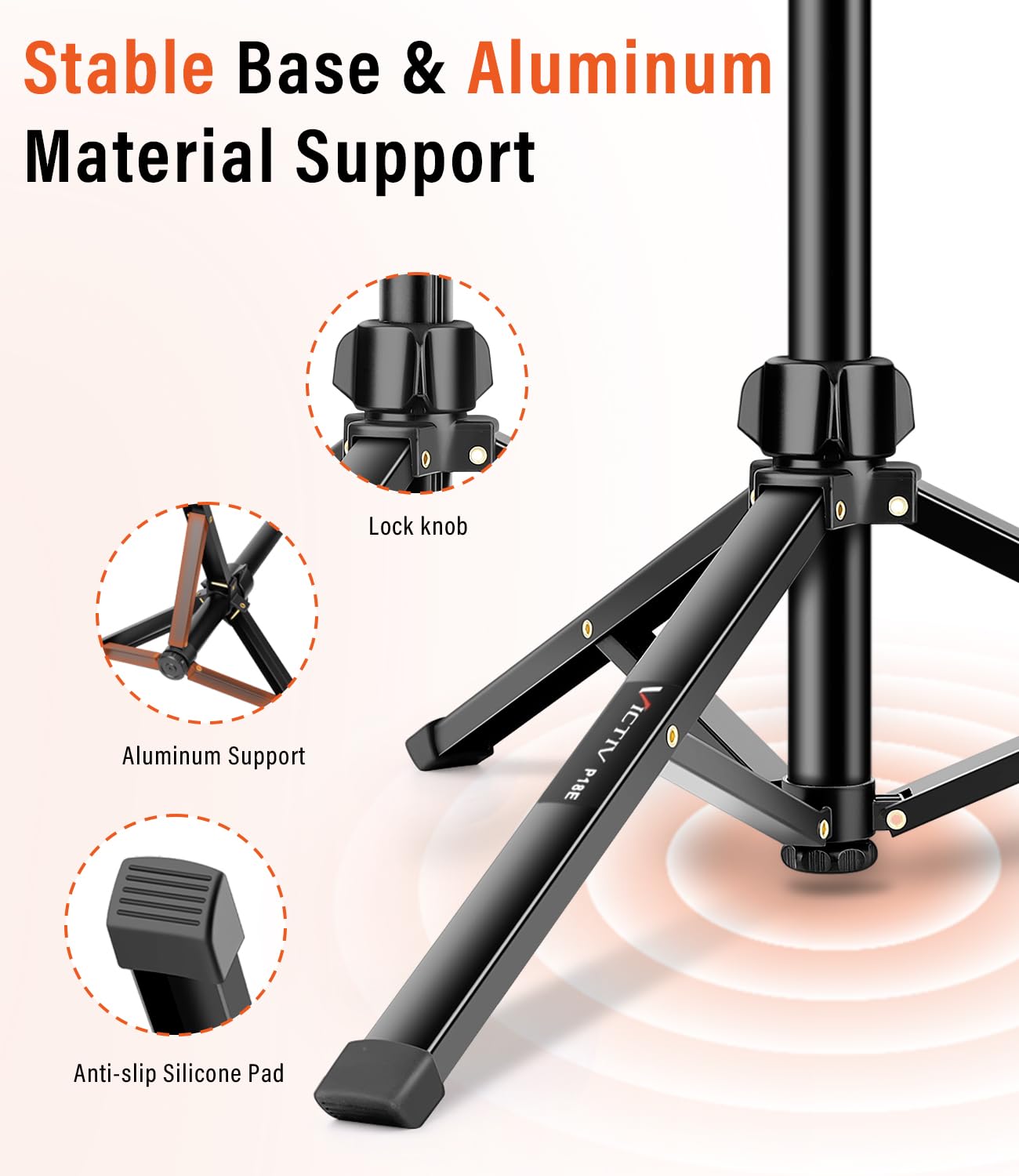 Phone Tripod, 86" Tall Tripod Stand with Gooseneck and Remote, Suitable for Recording Fitness Vlog Watching Cooking, Compatible with Smartphone