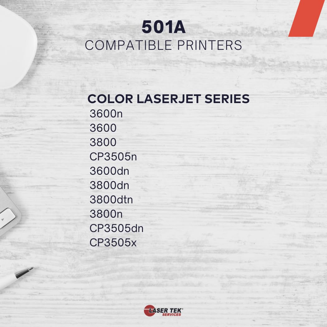 Laser Tek Services Compatible Toner Cartridge Replacement for HP 501A Q6470A Works with HP Color LaserJet 3600 3600fn 3600n Printers (Black, 1 Pack)