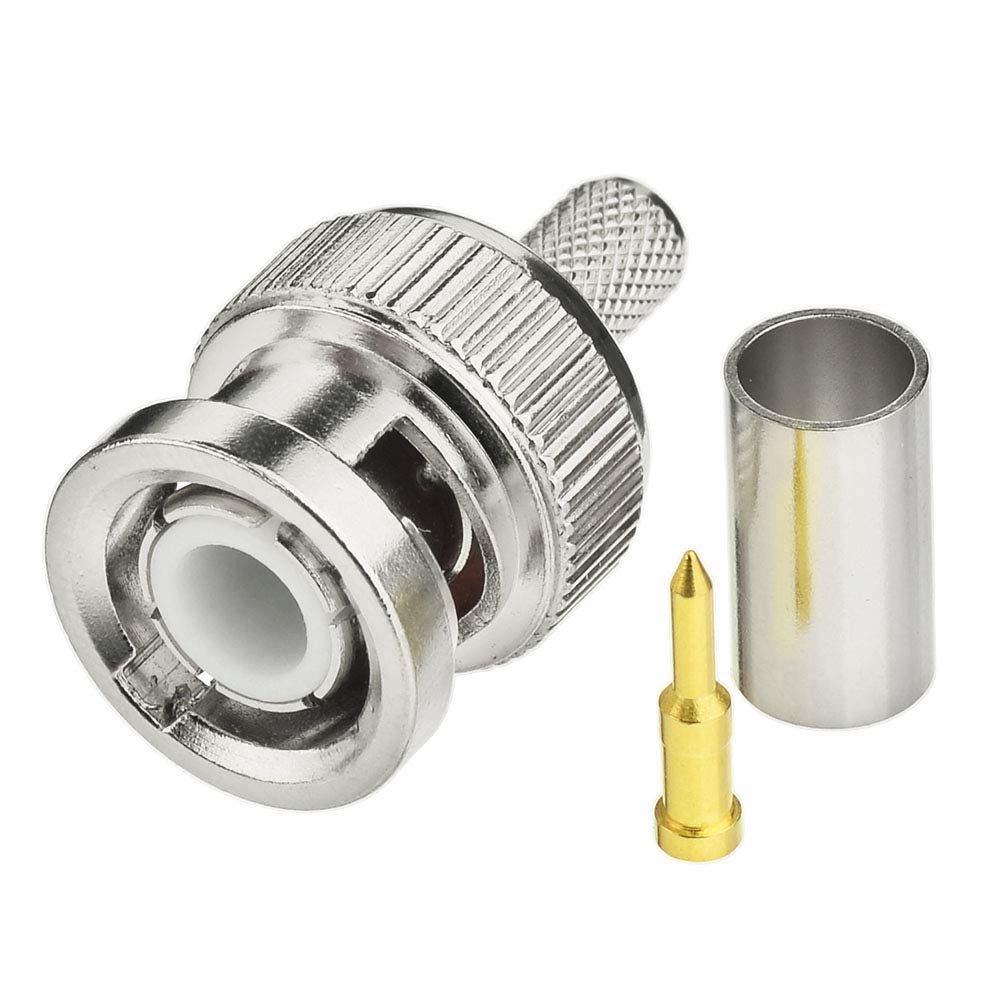 SUPERBAT BNC Crimp Connectors Kit - BNC Male & Female Crimp Solder Attachment Connector Kit for RG58, RG303, RG223, RG142, RG400, LMR195 Low Loss Coax