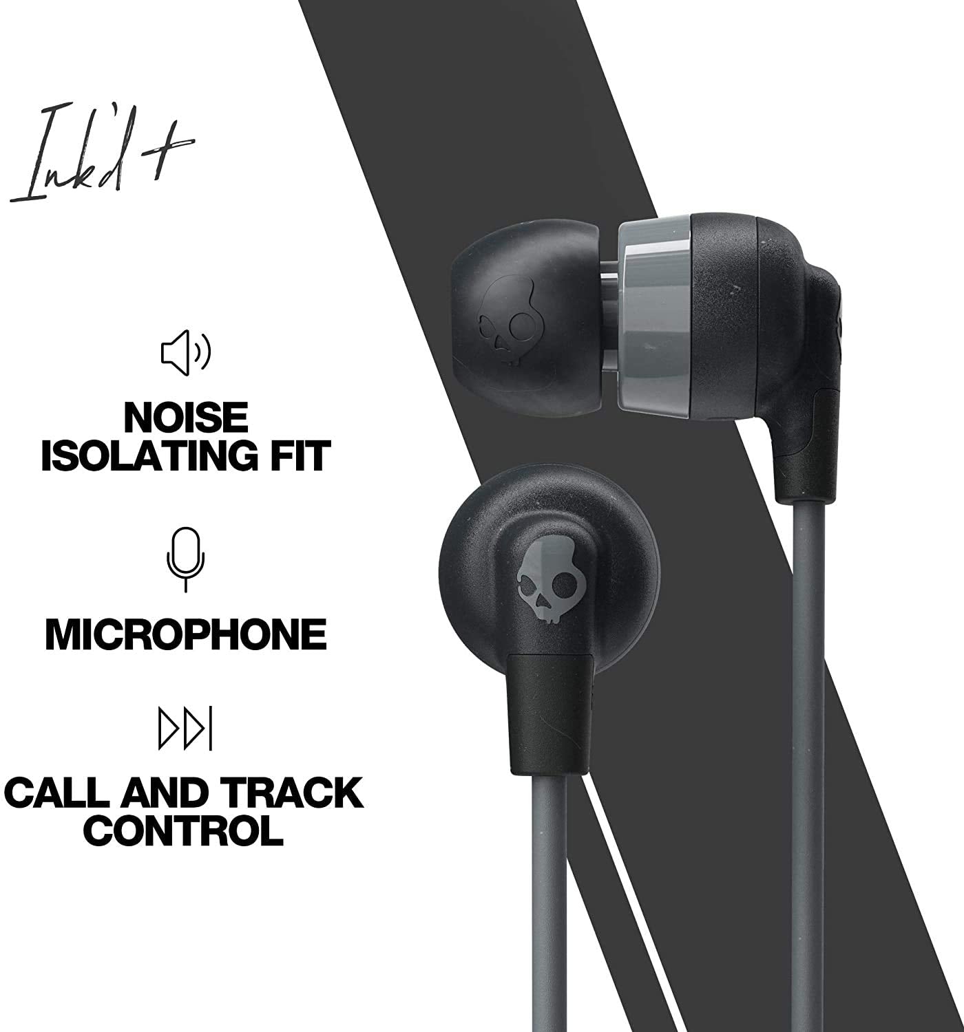 Skullcandy Ink'd Plus in-Ear Earbuds - Black - 2 Pack