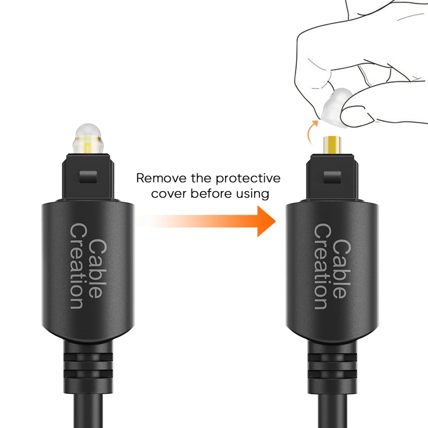 CableCreation 24FT Digital Fiber Optical Toslink Cable Gold Plated for Home Theater, Sound Bar, TV, PS4, Xbox, VD/CD Player,Blu-ray Players,Game