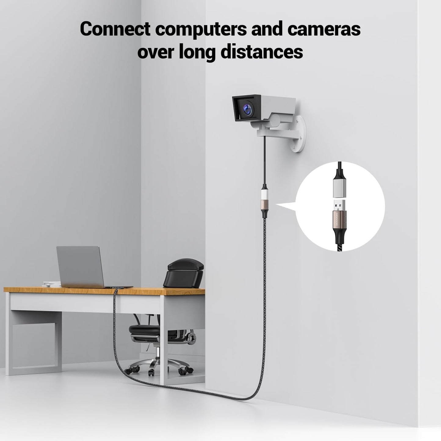MOGOOD USB 3.0 Extension Cable - Male to Male USB A Works with Laptop, External Hard Drive, DVD Player, Television, Setup Box, SSD