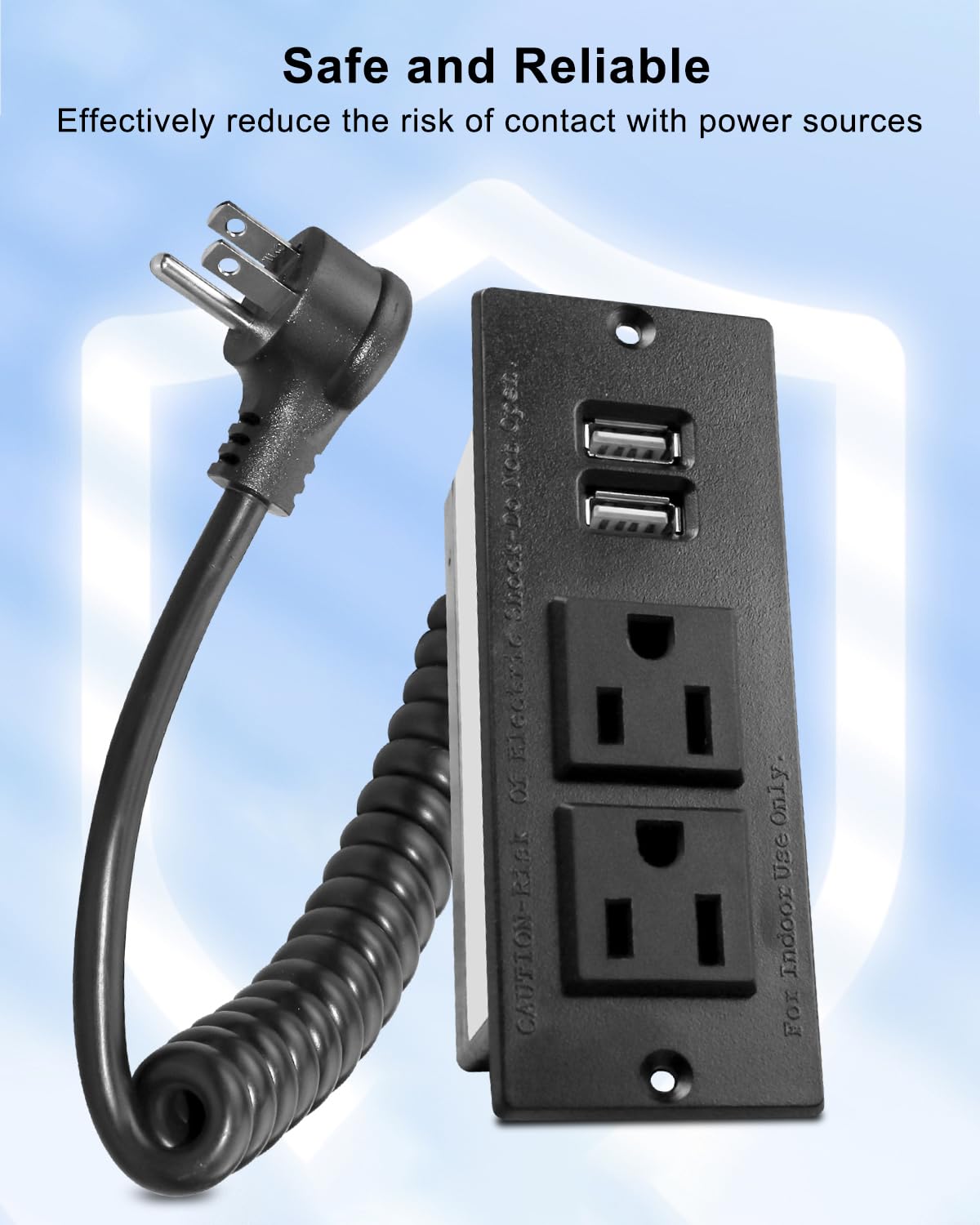 HUQUZN Drawer Outlet Kit with Two 15Amp AC Sockets & Two 20W USB-A Sockets, in-Drawer Outlet Charging Station for Bathroom Bedroom Livingroom Kitche