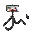 Mini Tripod,Sponge Tripod with Phone Holder Flexible Bracket with Wireless Remote and Smartphone Clamp,for Mobile Phones and Cameras