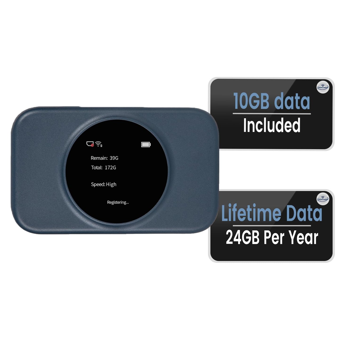 Statelinker S2 Portable WiFi Hotspot,10GB Free USA Data for 30 Days,No Sim Card Needed,4g LTE Mobile Internet Travel Router for USA,8 Device