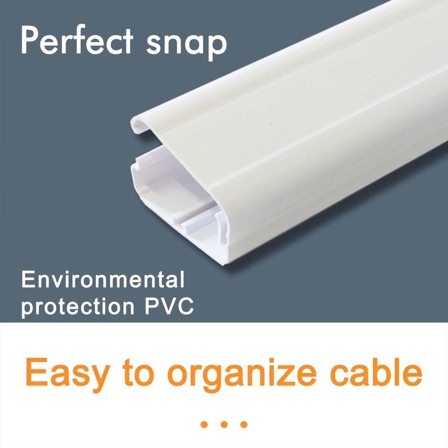 TV Cord Cover Cable Raceway on Wall, 31.5 inch Cable Management System for Cord Cable Concealer, Printable White Cable Cover Channel for Wall Mounted