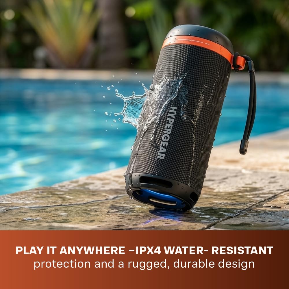 HyperGear SoundTower Bluetooth Portable Speakers, Bluetooth Wireless Pairing for Shower Speaker, Beach Audio Blue Tooth Speakers Outdoor, Loud Boosted
