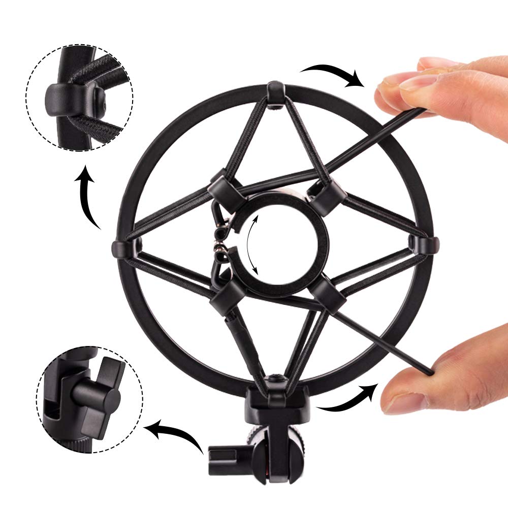 LYRCRO Microphone Shock Mount Holder Clip Mic Anti-Vibration for 22mm-26mm Diameter Dynamic Mic Like Shure SM58 58S SM57 PAG48 Sennheiser E835 E845
