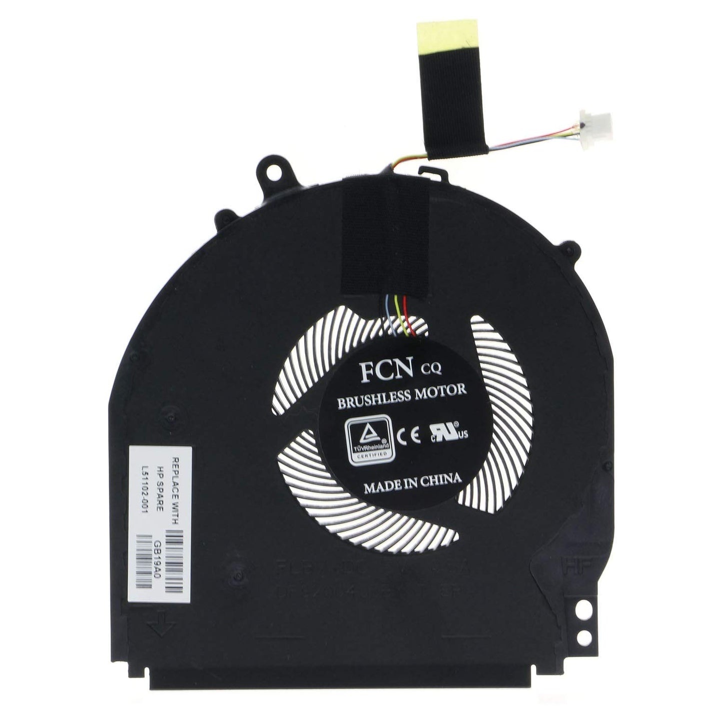 Eieshupug CPU Cooling Fan 3.38 Inches, 2.5W, 4531RPM, 5V DC, 4-Pin, For HP Pavilion X360 14-DH, 14-DH1036TX, 14M-DH, 14M-DH0003DX, L51102-001