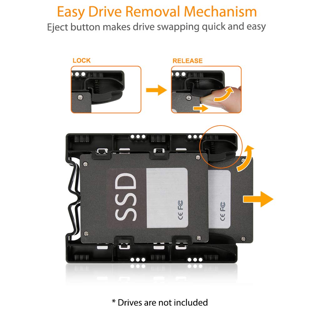 ICY DOCK Dual 2.5 inch to 3.5 inch HDD & SSD Light Weight Mounting Bracket Adapter for Internal 3.5" Drive Bay | EZ-Fit Lite MB290SP-B