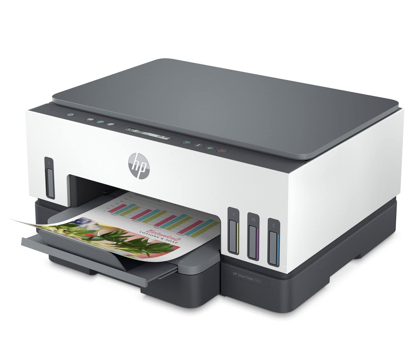 HP Smart -Tank 7001 Wireless All-in-One Cartridge-Free Ink -Tank Printer, Multifunction, Mobile Print, Scan, Copy - Gray, 28B49A (Renewed)