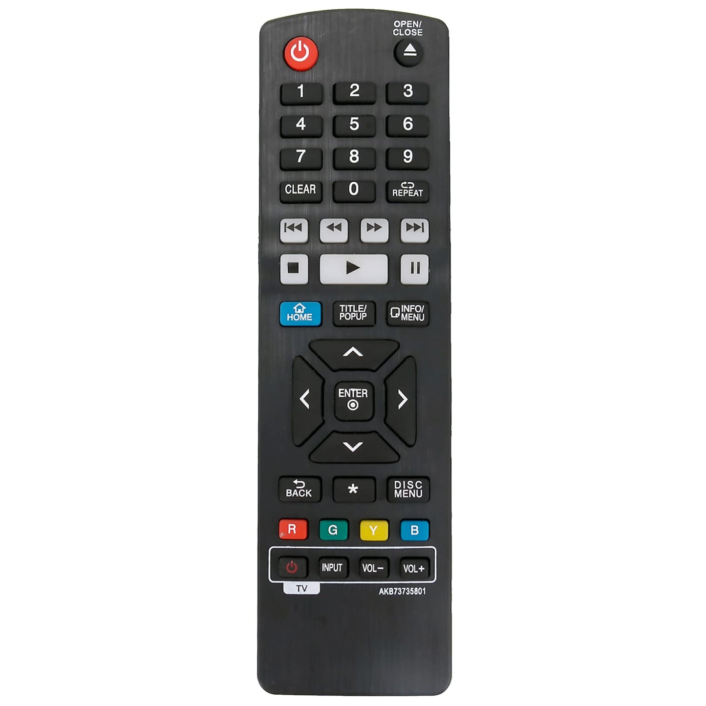 AKB73735801 Replace Remote Control fit for LG Blu-Ray Disc DVD BD Player B0540N BH5140S BP330 BP330N BP530 BP540 BP550 BP550N BP735 BP735B BPM33