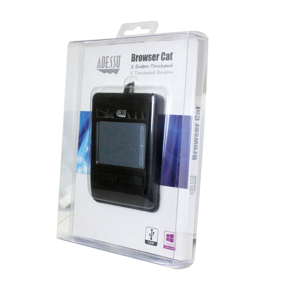 Adesso ATP-400UB - Browser Cat, 2 Button USB Touchpad for PC and Mac,Black