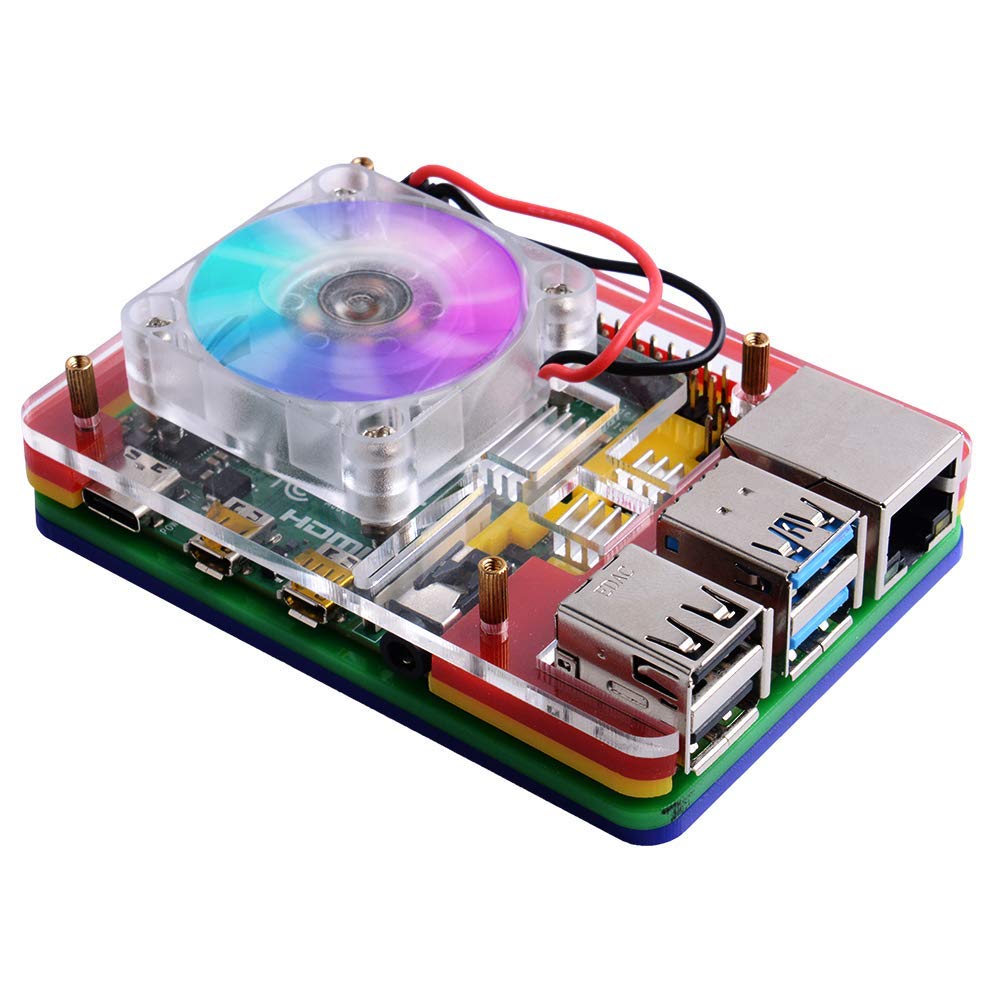 GeeekPi 4pcs 40x40x10mm 4010 DC 5V Brushless CPU Cooling Fan for Raspberry Pi 4B/3B+/3B/2B (Multi-Colored)