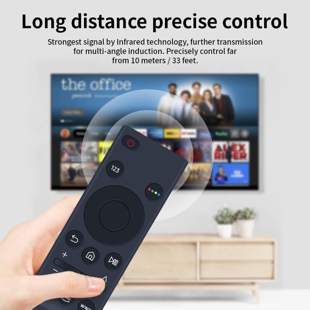 Universal Replacement Remote Control for Samsung TV - Compatible with Smart, QLED, 4K, LED, UHD & Curved Models - No Setup Required. Includes Netfli