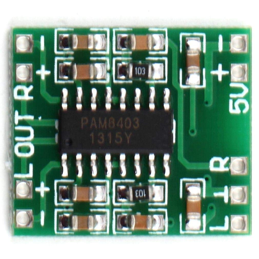 PAM8403 Mini 2 Channel 3W Stereo Class D Audio Power Amplifier Module Board (Pack of 5) by Envistia Mall