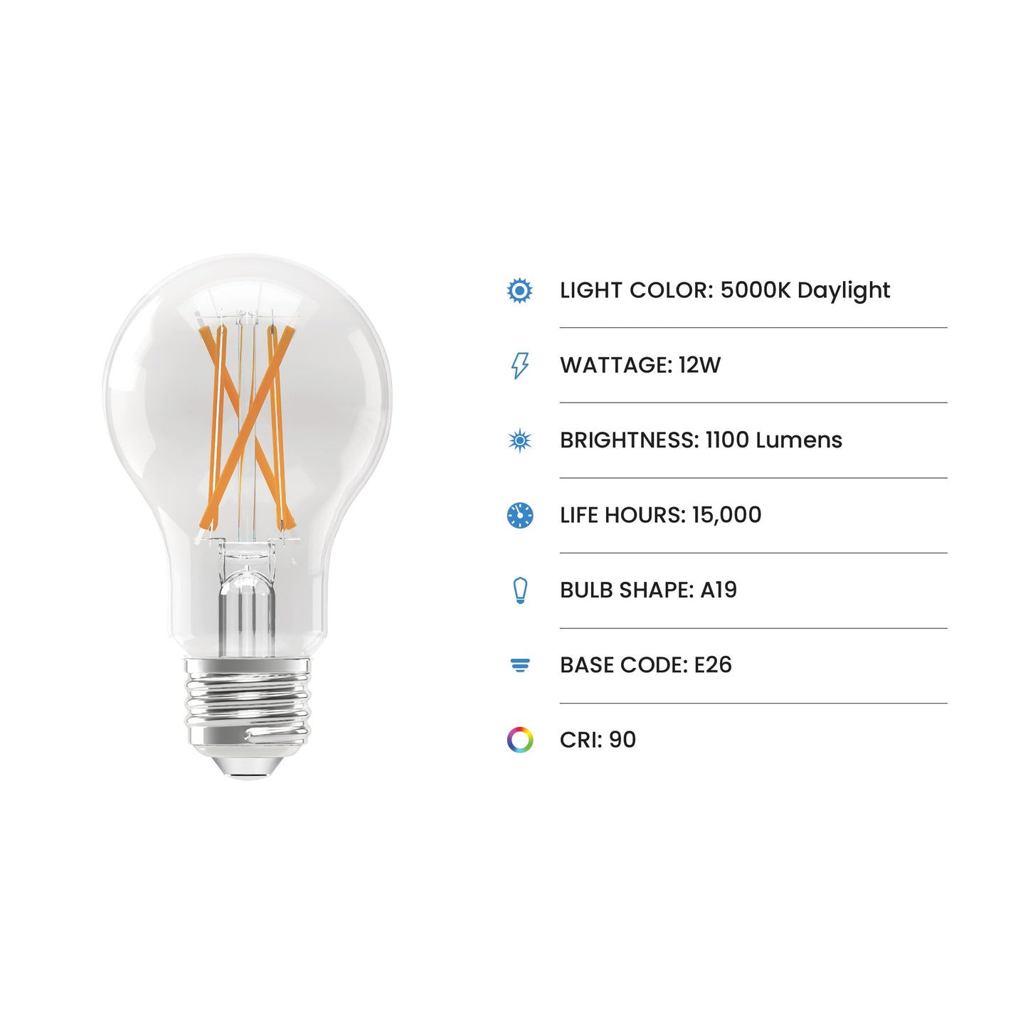 Feit Electric A19 Enhance LED Light Bulb, 75W Eq, Daylight, 4 Pack