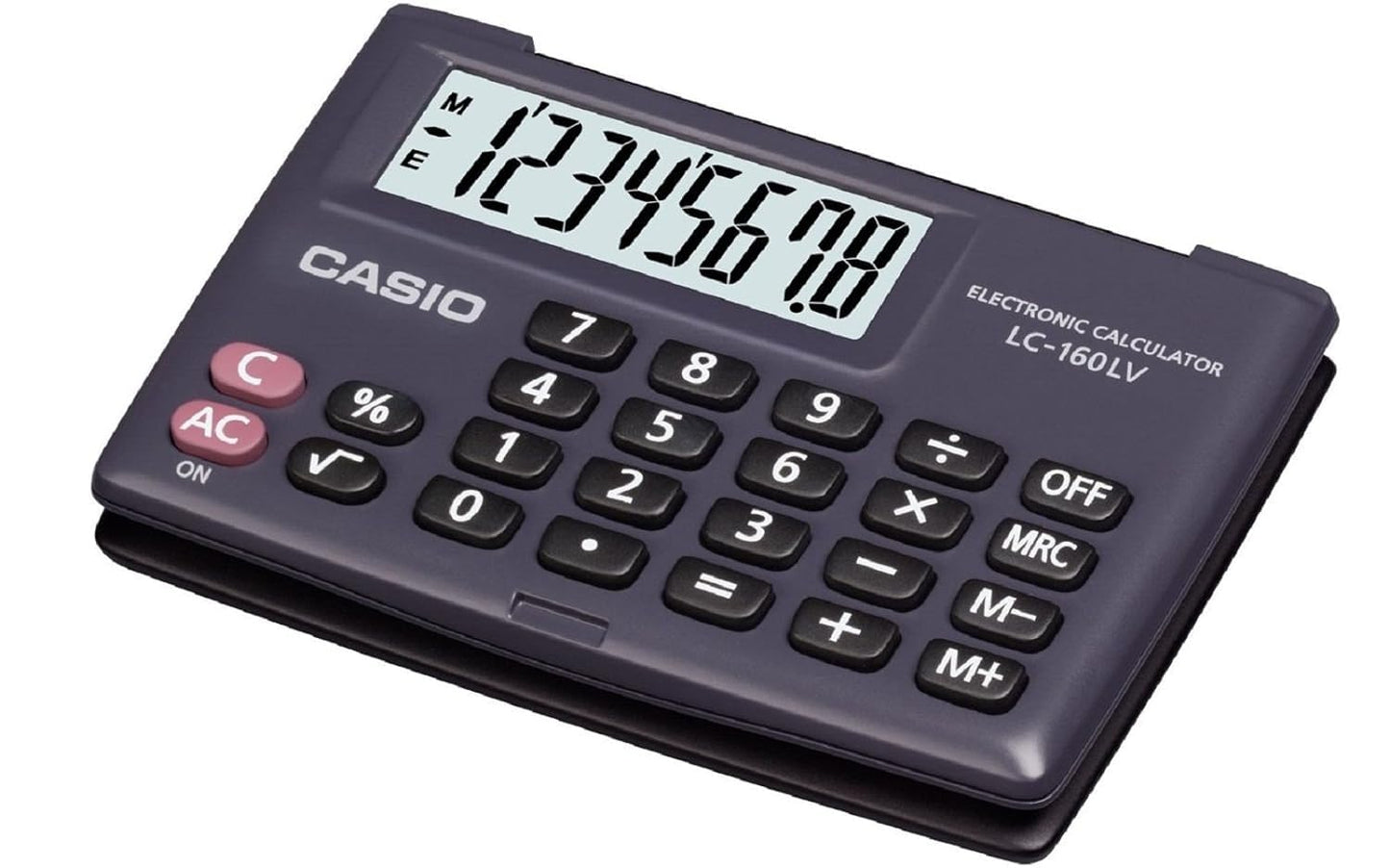 Casio Lc-160lv-bk-w Portable Type Calculator with 8-digit Extra Big Display Cover Folds a Full 360 Degrees