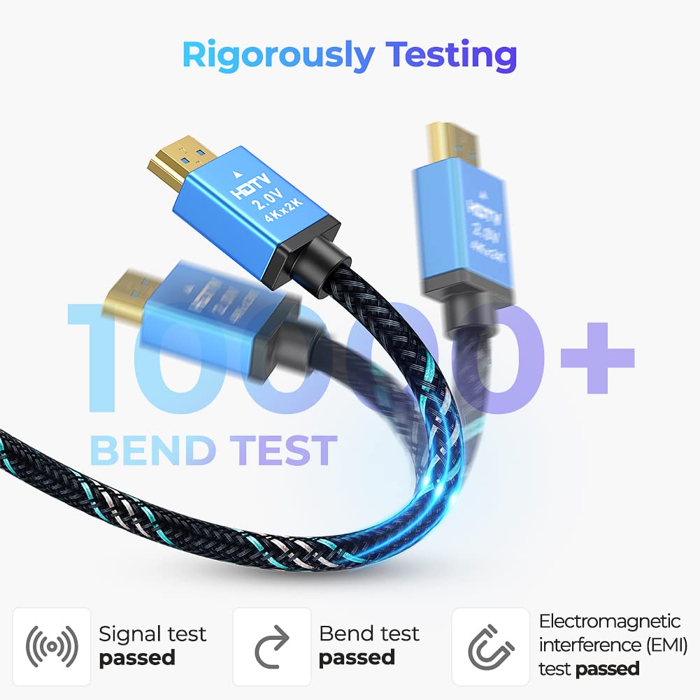 ELECTCOM PRO 4K High Speed HDMI Cable, Aluminum Shell & Braided Nylon & Gold Connectors, 4K@60Hz UHD HDR HDMI 2.0 Cable - 15 Feet
