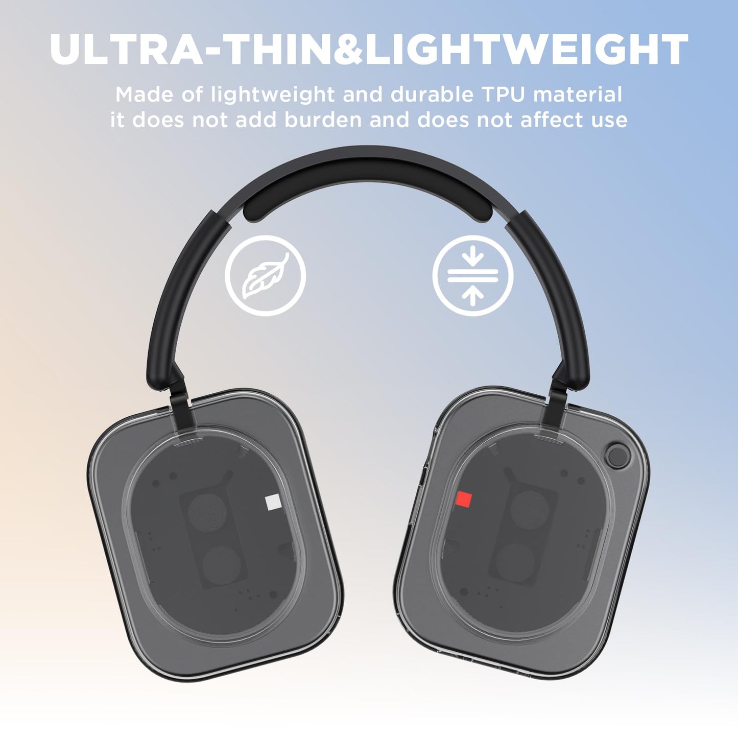 for Nothing Headphone (1) Shell Case Cover,Clear TPU Protective Cover Compatible with Nothing Headphone (1),Ultra-Thin Drop-Proof Shockproof Head