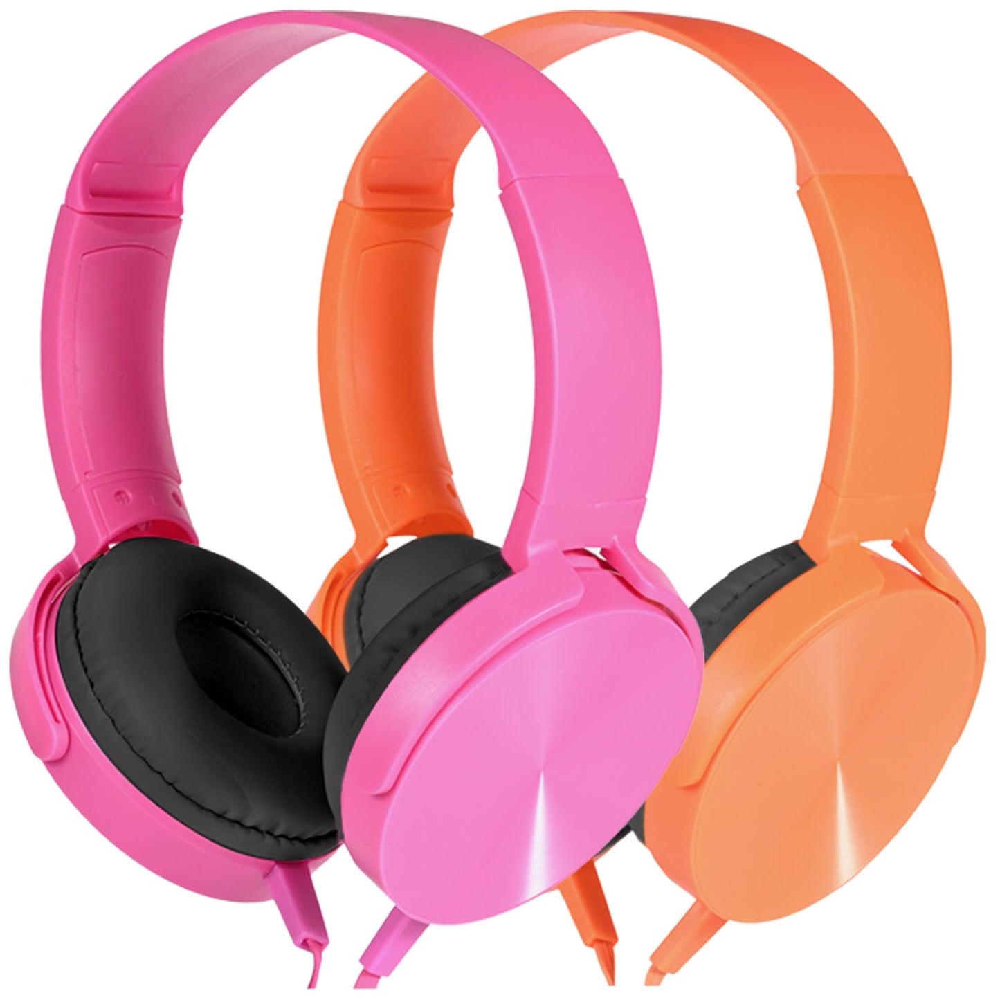 Wensdo Kids Headphones 2 Pack for School Classroom K-12, Durable Wired Student Computer Online Learning Headset for Laptop Library Airplane and Travel