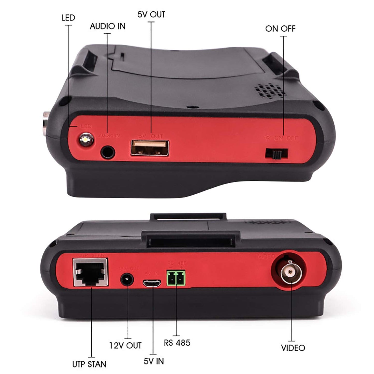 SGEF CCTV Tester 4-in-1 Portable Camera HD 8MP AHD/TVI/CVI/CVBS Analog 4.3-inch LCD Moniter Analog Video Test Cable Test PTZ Control 12V Power Output