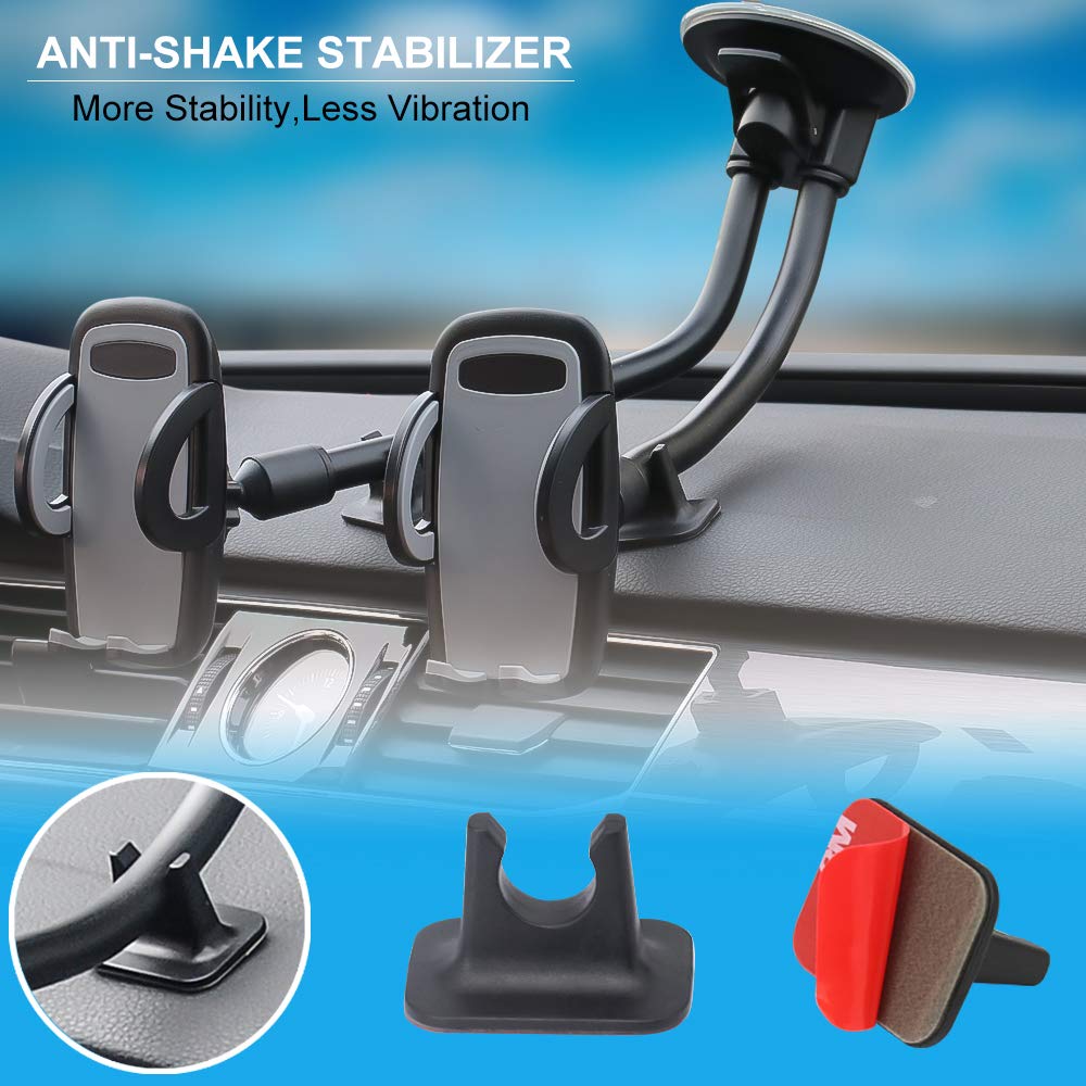 Kolasels Dual Phone Holder for Car, Phone Mount for Truck Windshield/Dashboard Compatible with iPhone 11/Xs/Xr/X/8 Plus/8/7/6, Samsung Note