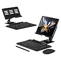 Libeagle Desktop Stand & Bluetooth Keyboard Combo for Galaxy Z Fold 7/6/5/4 & Z Trifold, 4-in-1 Includes Mouse Pen, Slot, Adjustable Foldable Tablet