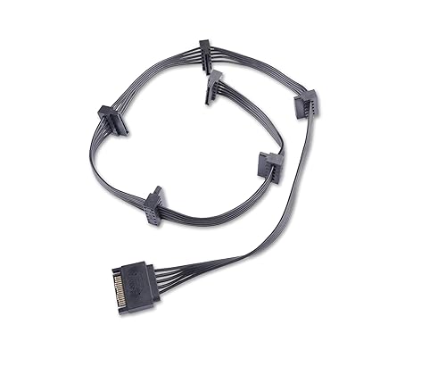 ELFJMZP SATA 15PIN Male to 6 SATA 15 Pin Female Power Splitter 1 to 6 Serial ATA Powered Expansion Cable for PC/NAS/Server SSD/HDD, DVD/CD-ROM - 28.3