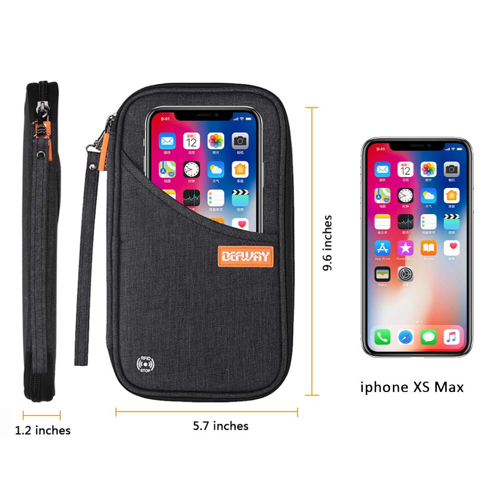 defway Family Passport Holder – RFID Blocking Travel Wallet for 4 Passports, Document Organizer & Travel Essentials for Men & Women, Black