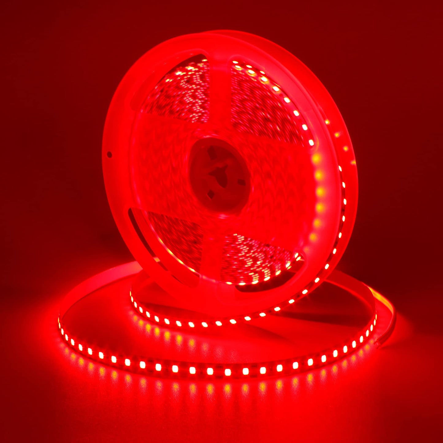 KXZM DC 24V 32.8ft(10M) Red LED Strip Light 1200LEDs 2835 SMD 90W High Brightness No-Waterproof IP20 Flexible Ribbon for Kitchen Garden Backyard