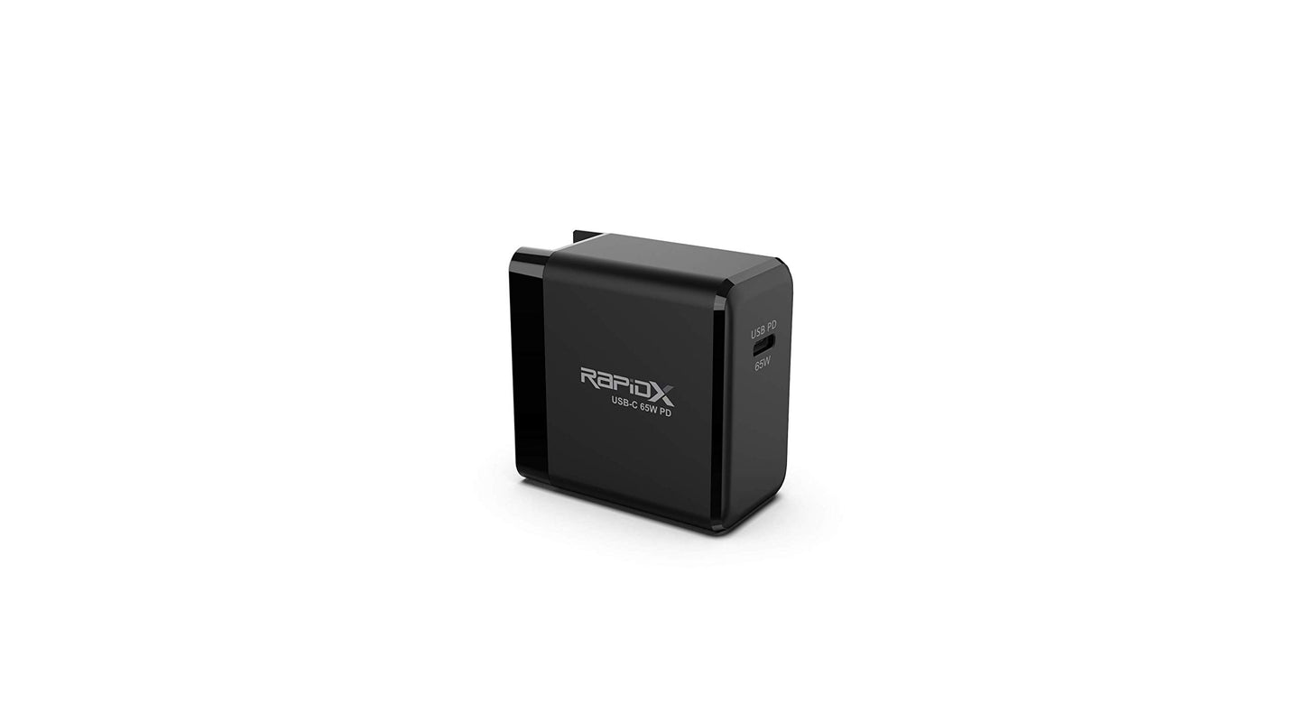 65W USB C Wall Charger, RapidX Type C Fast Charger Block for iPhone 14 13 12 Pro and Pro Max, iPad Pro, Samsung Galaxy, MacBook and Type C Laptops
