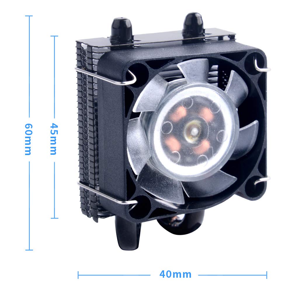 GeeekPi Low-Profile CPU Cooler with RGB PWM Fan & Aluminum Heatsink for Raspberry Pi 4B/3B+/3B (Black)
